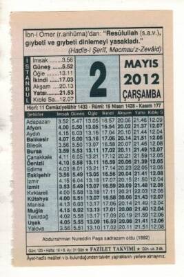 2 Mayıs 2012 Takvim Yaprağı EFM(N)1933 - 3