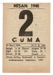 2 Nisan 1948 Takvim Yaprağı EFM904 - 3