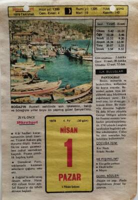 2 Nisan 1979 Takvim Yaprağı - Doğum Günü Hediyesi EFM(N)8507 - 2