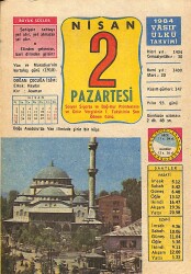 2 Nisan 1984 Takvim Yaprağı - Doğum Günü Hediyesi EFMN15193 - Gökçekoleksiyon