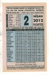 2 Nisan 2012 Takvim Yaprağı EFM(N)1903 - 3