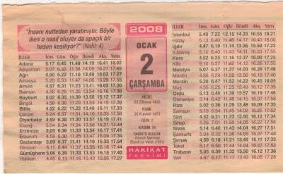 2 Ocak 2008 Takvim Yaprağı EFM(N)4989 - 1