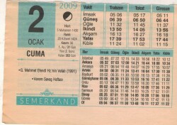 2 Ocak 2009 Takvim Yaprağı EFM(N)4958 - Gökçekoleksiyon
