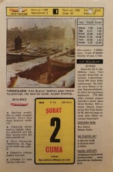 2 Şubat 1979 Takvim Yaprağı - Doğum Günü Hediyesi EFM(N)7608 - Gökçekoleksiyon
