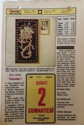 2 Şubat 1980 Takvim Yaprağı - Doğum Günü Hediyesi EFM(N)7611 - Gökçekoleksiyon