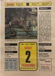 2 Şubat 1984 Takvim Yaprağı - Doğum Günü Hediyesi EFM(N)7780 - Gökçekoleksiyon