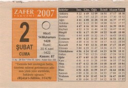 2 Şubat 2007 Takvim Yaprağı EFM(N)5635 - 3