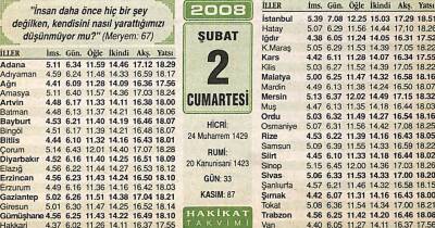 2 Şubat 2008 Takvim Yaprağı - Doğum Günü Hediyesi EFM(N)7496 - 1