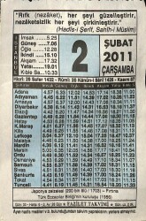 2 Şubat 2011 Takvim Yaprağı - Doğum Günü Hediyesi EFM(N)7555 - Gökçekoleksiyon