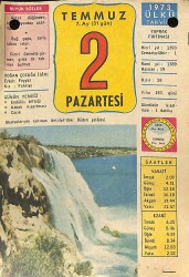 2 Temmuz 1973 Takvim Yaprağı - Doğum Günü Hediyesi EFM(N)11788 - Gökçekoleksiyon