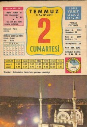 2 Temmuz 1983 Takvim Yaprağı - Doğum Günü Hediyesi EFM(N)9027 - Gökçekoleksiyon