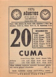 20 Ağustos 1976 Takvim Yaprağı EFM(N)2439 - 2