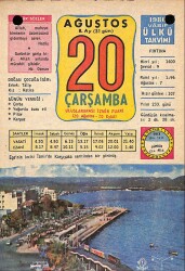 20 Ağustos 1980 Takvim Yaprağı - Doğum Günü Hediyesi EFM(N)9198 - Gökçekoleksiyon