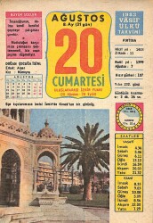 20 Ağustos 1983 Takvim Yaprağı - Doğum Günü Hediyesi EFM(N)9076 - Gökçekoleksiyon