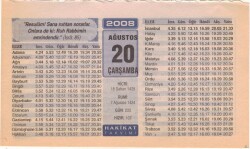 20 Ağustos 2008 Takvim Yaprağı EFM(N)2448 - 1