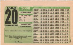 20 Aralık 2008 Takvim Yaprağı EFM(N)4363 - 1