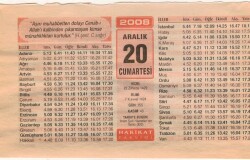 20 Aralık 2008 Takvim Yaprağı EFM(N)4455 - 2
