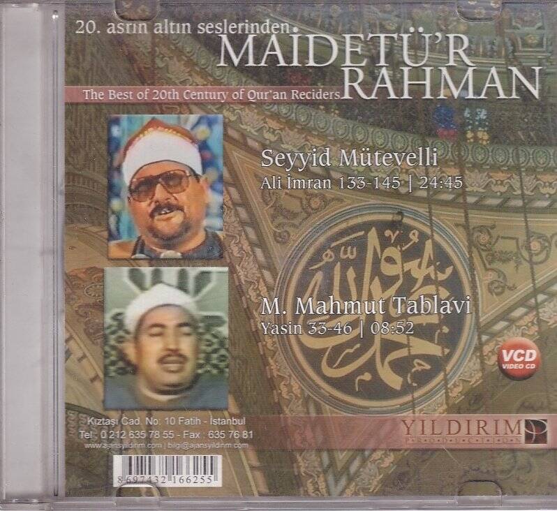 20. Asrın Altın Seslerinden Maidetü`r Rahman VCD VCD8723 - 1