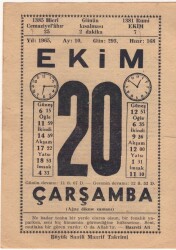 20 Ekim 1965 Takvim Yaprağı EFM(N)3560 - 2
