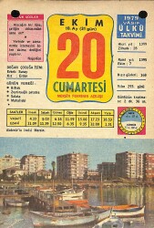 20 Ekim 1979 Takvim Yaprağı - Doğum Günü Hediyesi EFM(N)11769 - Gökçekoleksiyon