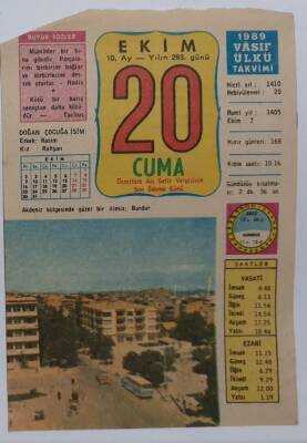 20 Ekim 1989 Takvim Yaprağı - Doğum Günü Hediyesi EFM(N)6641 - 1