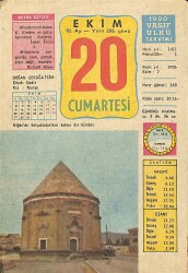 20 Ekim 1990 Takvim Yaprağı - Doğum Günü Hediyesi EFM(N)12454 - Gökçekoleksiyon