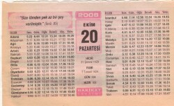 20 Ekim 2008 Takvim Yaprağı EFM(N)3237 - 1