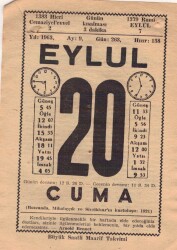 20 Eylül 1963 Takvim Yaprağı EFM(N)3632 - 3
