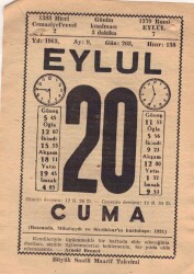 20 Eylül 1963 Takvim Yaprağı EFM(N)3632 - 1