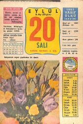20 Eylül 1983 Takvim Yaprağı - Doğum Günü Hediyesi EFMN15906 - Gökçekoleksiyon