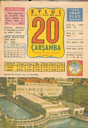 20 Eylül 1989 Takvim Yaprağı - Doğum Günü Hediyesi EFMN13655 - Gökçekoleksiyon