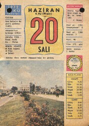 20 Haziran 1972 Takvim Yaprağı - Doğum Günü Hediyesi EFM(N)12301 - Gökçekoleksiyon