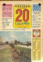 20 Haziran 1979 Takvim Yaprağı - Doğum Günü Hediyesi EFM(N)11719 - Gökçekoleksiyon