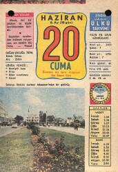 20 Haziran 1980 Takvim Yaprağı - Doğum Günü Hediyesi EFM(N)9137 - Gökçekoleksiyon
