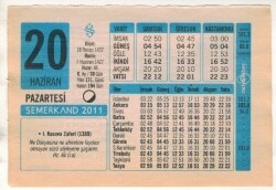 20 Haziran 2011 Takvim Yaprağı EFM(N)1216 - 2