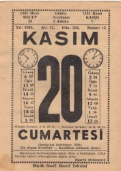 20 Kasım 1965 Takvim Yaprağı EFM(N)3693 - 2