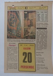 20 Kasım 1980 Takvim Yaprağı - Doğum Günü Hediyesi EFM(N)7206 - Gökçekoleksiyon
