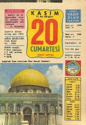 20 Kasım 1982 Takvim Yaprağı - Doğum Günü Hediyesi EFM(N)11927 - Gökçekoleksiyon