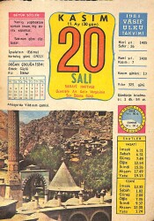 20 Kasım 1984 Takvim Yaprağı - Doğum Günü Hediyesi EFMN14790 - Gökçekoleksiyon