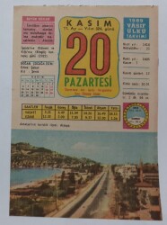 20 Kasım 1989 Takvim Yaprağı - Doğum Günü Hediyesi EFM(N)6740 - Gökçekoleksiyon