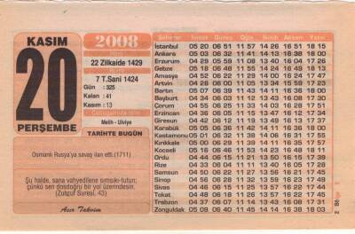 20 Kasım 2008 Takvim Yaprağı EFM(N)3816 - 1