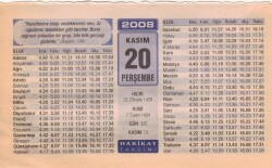 20 Kasım 2008 Takvim Yaprağı EFM(N)3904 - 2