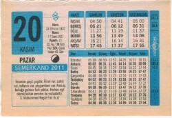 20 Kasım 2011 Takvim Yaprağı EFM(N)1369 - 4