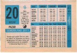20 Kasım 2011 Takvim Yaprağı EFM(N)1369 - 2