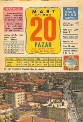 20 Mart 1983 Takvim Yaprağı - Doğum Günü Hediyesi EFMN15031 - Gökçekoleksiyon