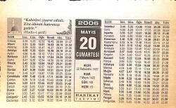 20 Mayıs 2006 Takvim Yaprağı - Doğum Günü Hediyesi EFMN13297 - Gökçekoleksiyon