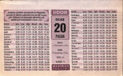 20 Ocak 2008 Takvim Yaprağı - Doğum Günü Hediyesi EFM(N)7486 - Gökçekoleksiyon