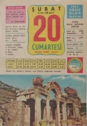20 Şubat 1982 Takvim Yaprağı - Doğum Günü Hediyesi EFM(N)7730 - Gökçekoleksiyon