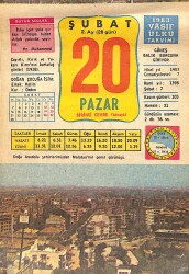 20 Şubat 1983 Takvim Yaprağı - Doğum Günü Hediyesi EFMN15061 - Gökçekoleksiyon