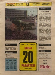 20 Şubat 1984 Takvim Yaprağı - Doğum Günü Hediyesi EFM(N)7795 - Gökçekoleksiyon
